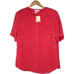 NWT Vintage Christie & Jill Womens Floral Button Front Blouse